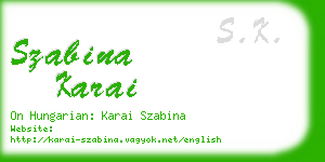 szabina karai business card